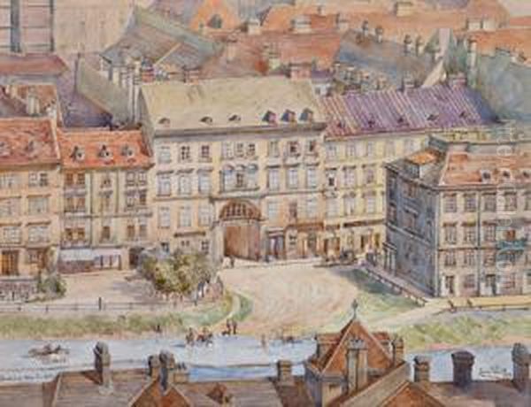 Schoellerhof Wien Um 1860 Oil Painting by Erwin Pendl