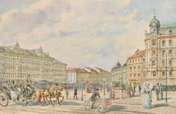 Die Mariahilferkirche Beim Westbahnhof Oil Painting by Erwin Pendl