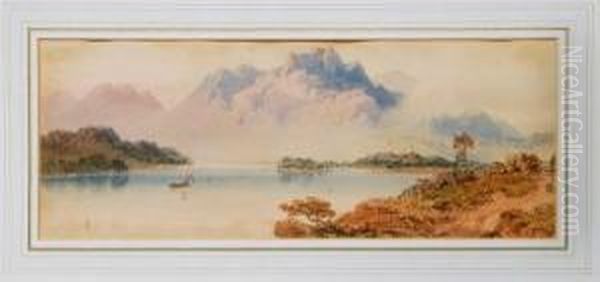 Loch Cathrine Oil Painting by Aaron Edwin Penley