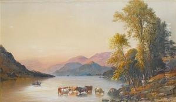 Ullswater From Gowbarrow Park, Cumberland Oil Painting by Aaron Edwin Penley