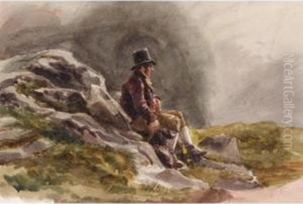 A Guide At Llanberis Oil Painting by Aaron Edwin Penley