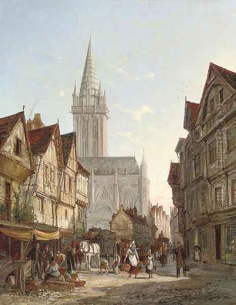 Market day Oil Painting by William Raymond Dommersen