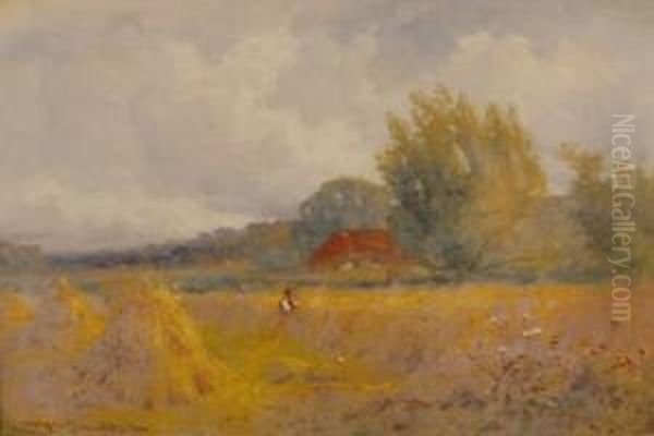 The Edge Of The Cornfield Oil Painting by Harry Pennell