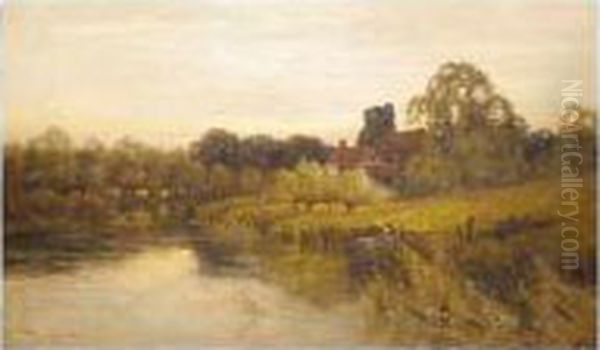 A River Mooring Oil Painting by Harry Pennell