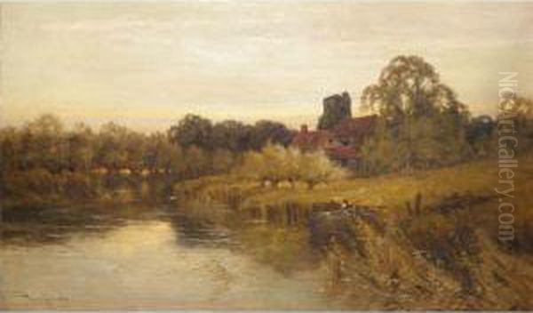 A River Mooring Oil Painting by Harry Pennell