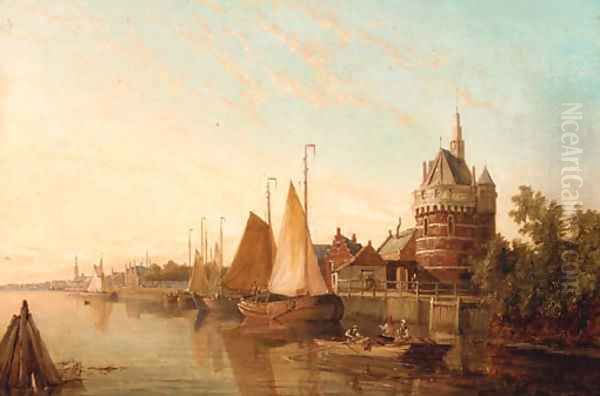 Watch tower on the Amstel Oil Painting by William Raymond Dommersen