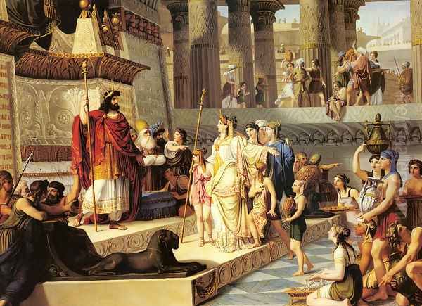 Solomon And The Queen Of Sheba Oil Painting by Giovanni Demin