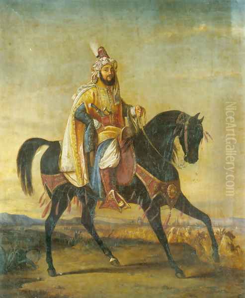 The Turkish Rider Oil Painting by Ludwig Deurer