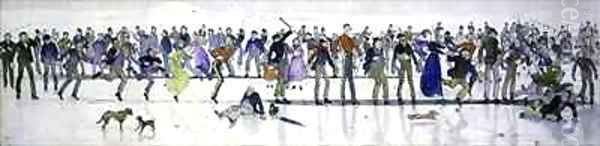 Winter Games Oil Painting by Charles Altamont Doyle