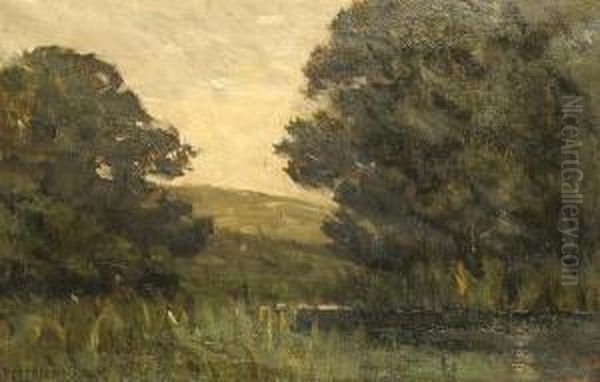 A Lakeside Scene. Oil Painting by Arthur Douglas Peppercorn