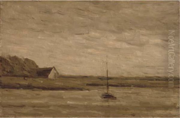 A Tranquil Estuary Oil Painting by Arthur Douglas Peppercorn