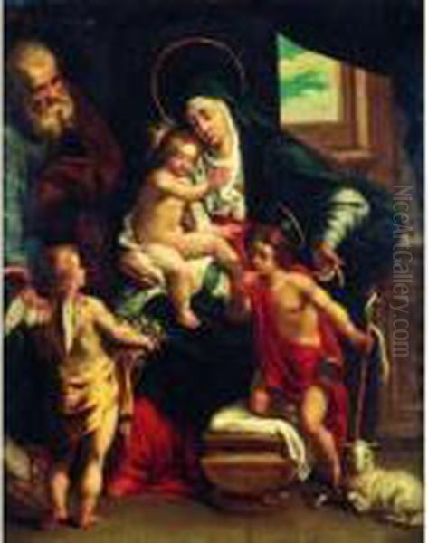 Sainte Famille Avec Saint Jean Baptiste Oil Painting by Marten Pepijn