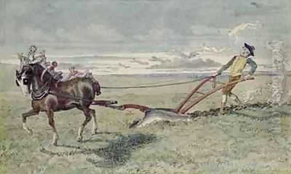 God Speed the Plough Oil Painting by Charles Altamont Doyle