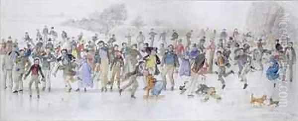 Skating Scene Oil Painting by Charles Altamont Doyle