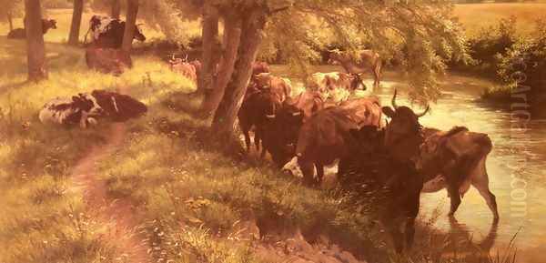 A Shady Spot On A Summer's Day Oil Painting by Henry William Banks Davis, R.A.