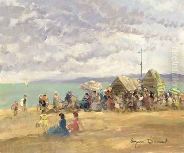 A la Playa Oil Painting by Eugenio Alvarez Dumont