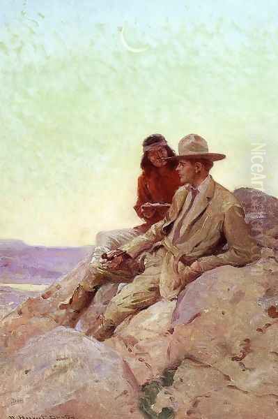 Who Sabez the Way of the Great Spirit Oil Painting by W. Herbert Dunton