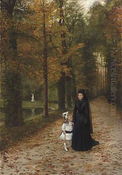 La Promenade dans le parc Oil Painting by Horace de Callais