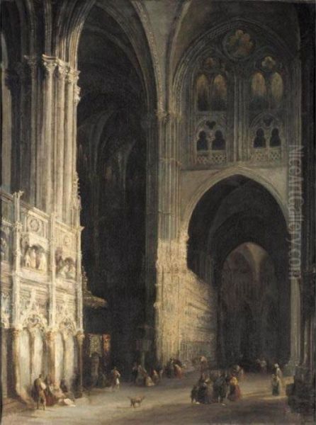 Catedral De Toledo (cathedral Of Toledo) Oil Painting by Genaro Perez Villaamil