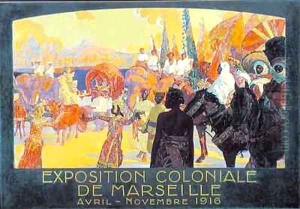 The National Colonial Exhibition Marseille Oil Painting by Davide Dellepiane