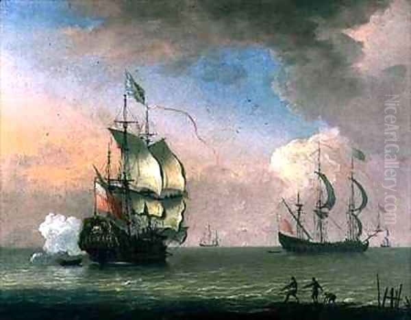 The Morning Gun Oil Painting by Adriaen Van Diest