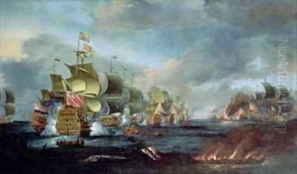 The Battle of Lowestoft Oil Painting by Adriaen Van Diest