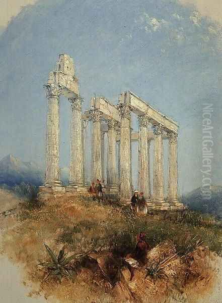 The Temple of Jupiter Olympius Athens Oil Painting by Louis Ducis