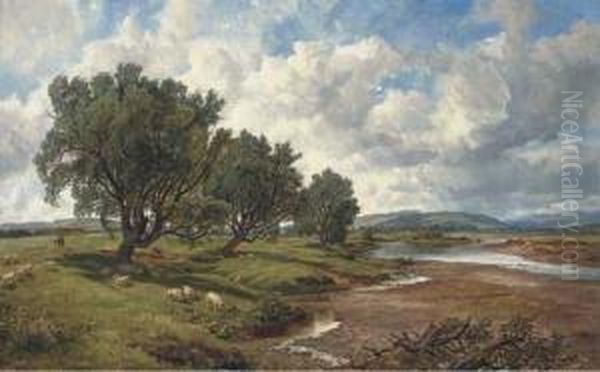 On The Tweed At Nesbitt Oil Painting by Arthur Perigal