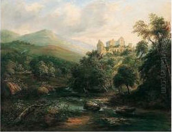 Castle Campbell Oil Painting by Arthur Perigal