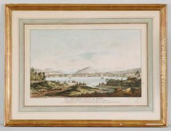 Vue D'une Partie Du Lac De Geneve Oil Painting by Alexis Nicolas Perignon