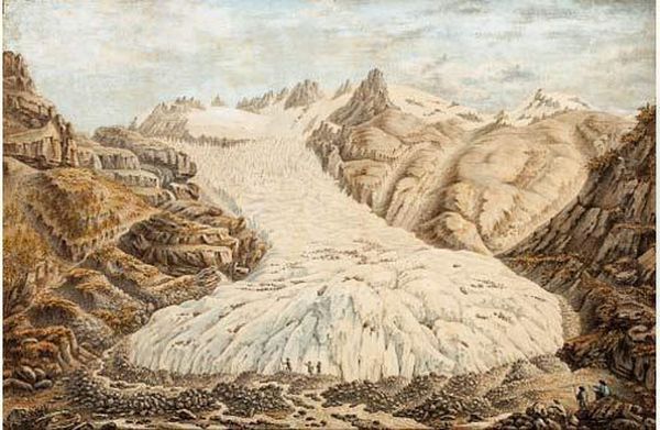 Vue D'un Glacier Oil Painting by Alexis Nicolas Perignon