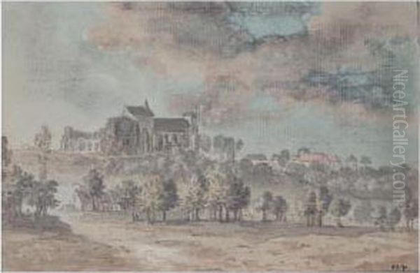 Eglise De Village Oil Painting by Alexis Nicolas Perignon