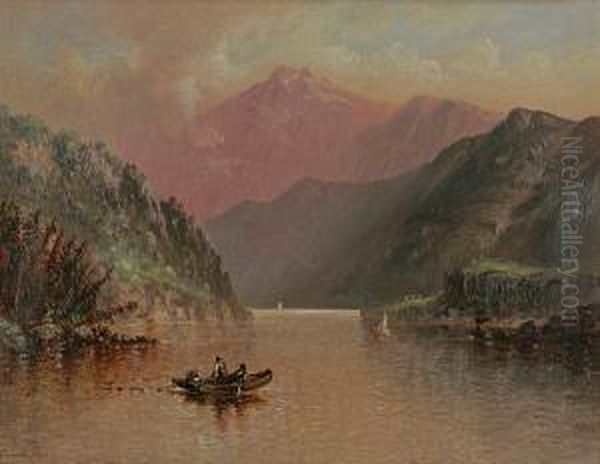 Mountain Lake Oil Painting by Granville Perkins