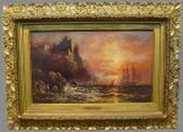 Off The Spanish Coast Oil Painting by Granville Perkins