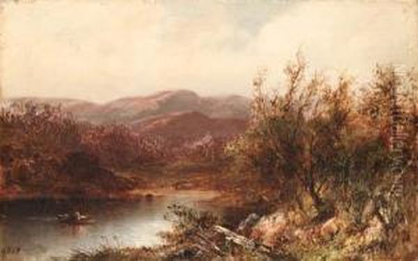 Boating By The Mountains Oil Painting by Granville Perkins