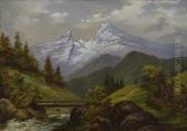 Blick Auf Den Watzmann Oil Painting by Friedrich Perlberg