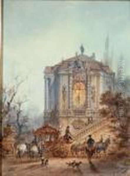 Weihnacht Im Schloss. Oil Painting by Friedrich Perlberg