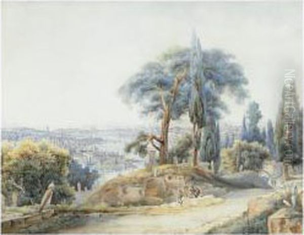 Sur Les Hauteurs De Constantinople Oil Painting by Friedrich Perlberg