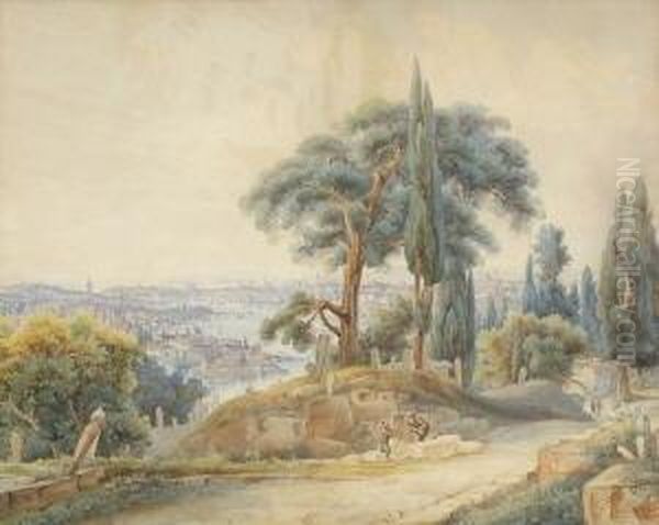 Blick Auf Istanbul. Oil Painting by Friedrich Perlberg