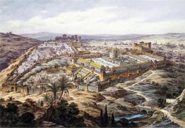 Jerusalem Oil Painting by Friedrich Perlberg