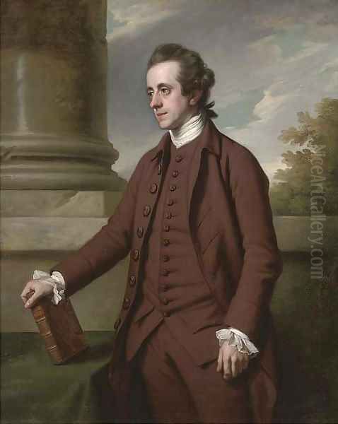 Portrait of William Baker, M.P. (1743-1824), of Bayfordbury Manor, Hertford, three-quarter-length, in a brown suit Oil Painting by Sir Nathaniel Dance-Holland