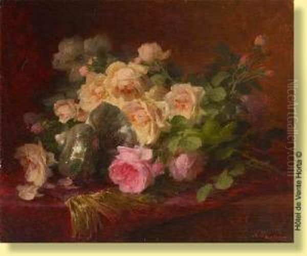 Jeteede Roses Oil Painting by Andre Perrachon