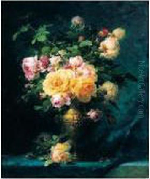 Vase De Fleurs Oil Painting by Andre Perrachon