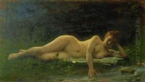 Femme Nue Allongee Oil Painting by Leon-Jean-Basile Perrault