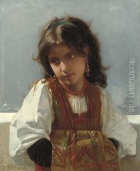 The Italian Girl Oil Painting by Leon-Jean-Basile Perrault