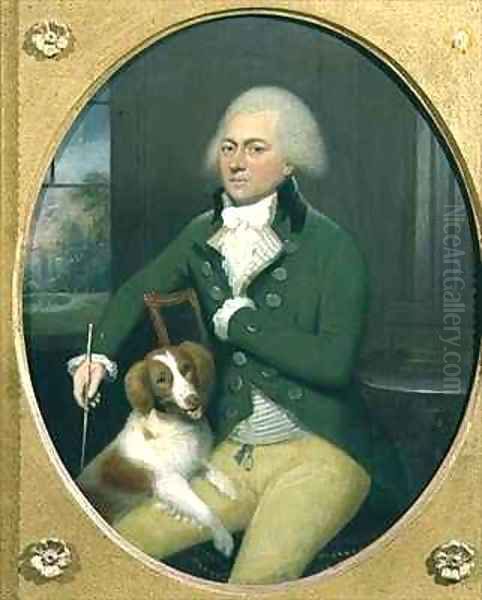 Portrait of a Gentleman with his Dog Oil Painting by John Downman