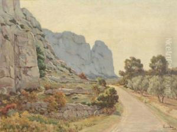 Paysage, La Route Oil Painting by Aime Perret