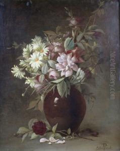 Vase De Fleurs Oil Painting by Aime Perret