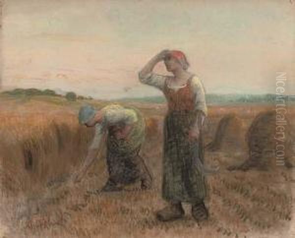 The Harvesters Oil Painting by Aime Perret