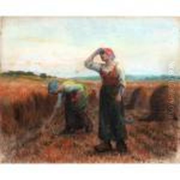 The Gleaners Oil Painting by Aime Perret